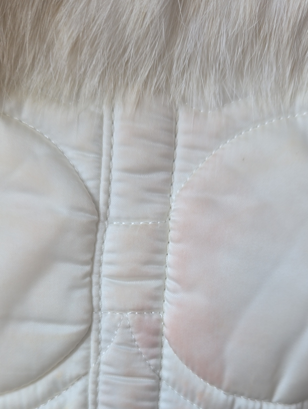 COACH Y2K Fur Quilted Shoulder Bag White Nylon Handbag - Picture 7 of 7